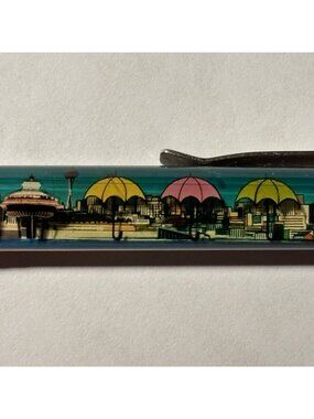 Seattle Washington Floaty Pen Colorful Rain Umbrellas Move by City Space Needle